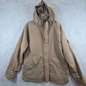 Alpha Industries Men's Brown Mountain Parka Size M Hooded Nylon